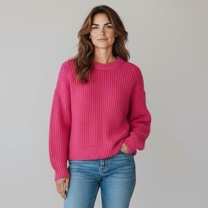 Jessica Simpson ladies crewneck pick crochet sweater Medium. Excellent condition